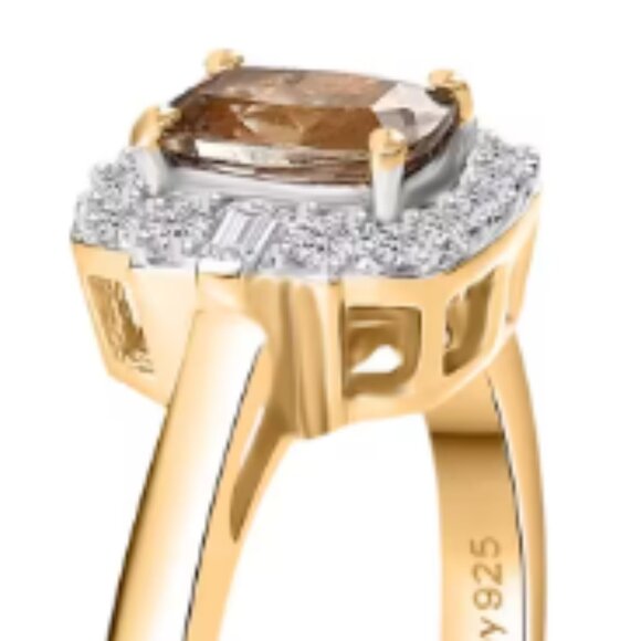 AAA Turkizite and White Zircon Halo Ring - Picture 5 of 5